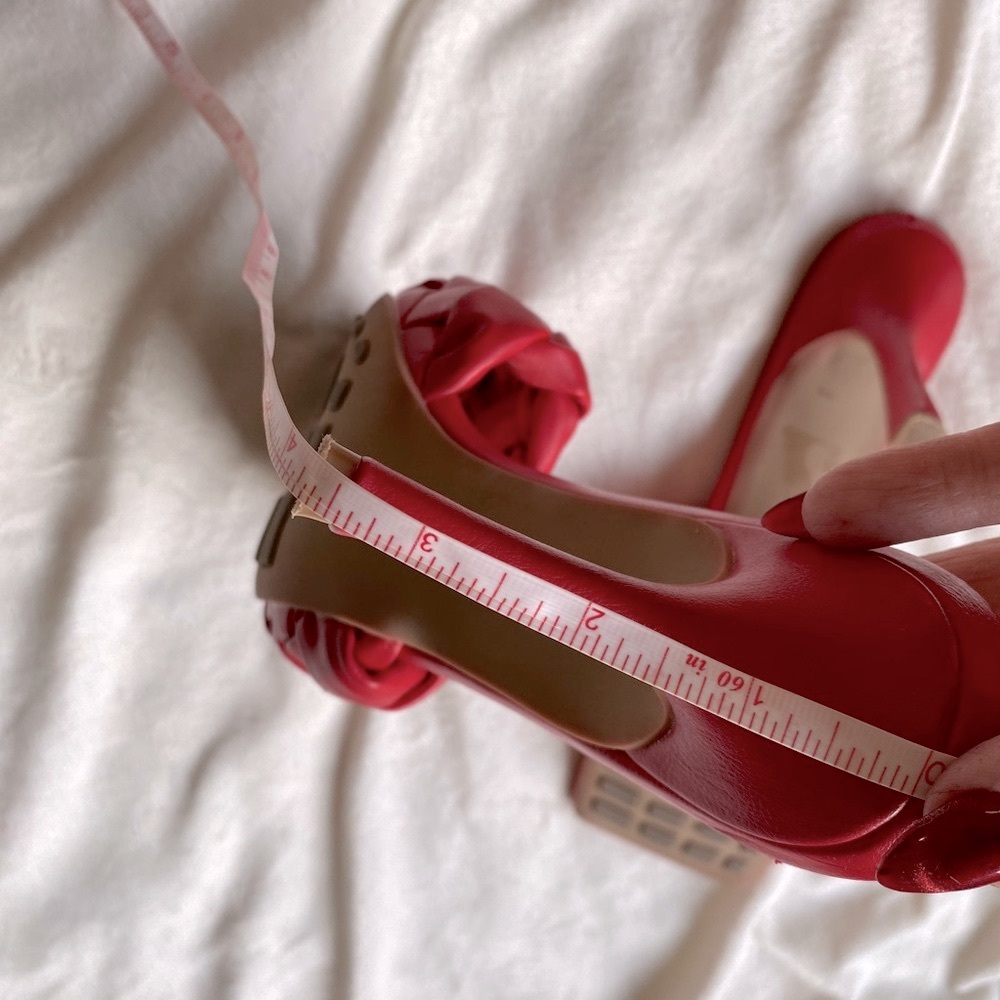 Azalea Wang Red Braided Square Toe Heels | Size 7.5 | Woven Strap Mules - Picture 7 of 8